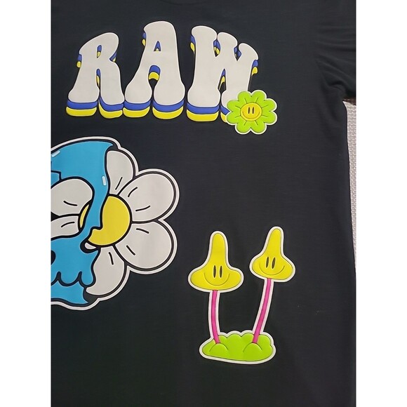 Rawyalty Smiley Drift Puff Print Crew Neck Men's Shirt Size Medium Mushroom RAW - Picture 4 of 11